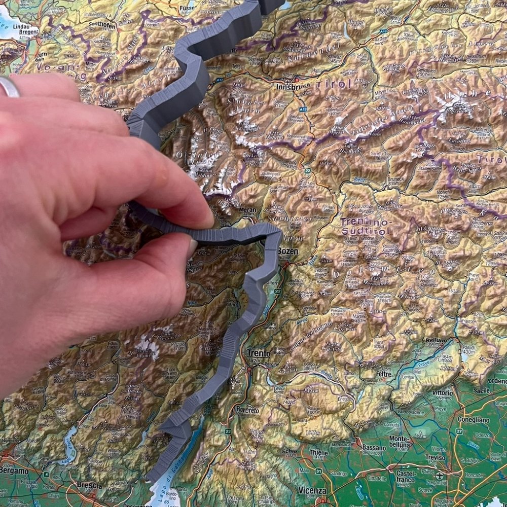 Du bekommst deine GPX-Route als 3D-Modell – hier auf einer Reliefkarte
