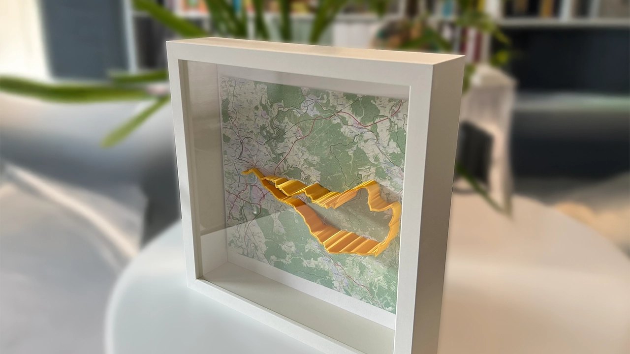 Die GPX-Wanderroute als Kunstwerk im Wohnzimmer – das perfekte Geschenk