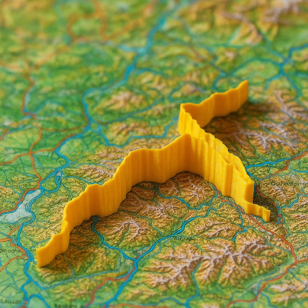 Mit Höhenprofil: die Klettertour zum Anfassen auf einer Alpenkarte